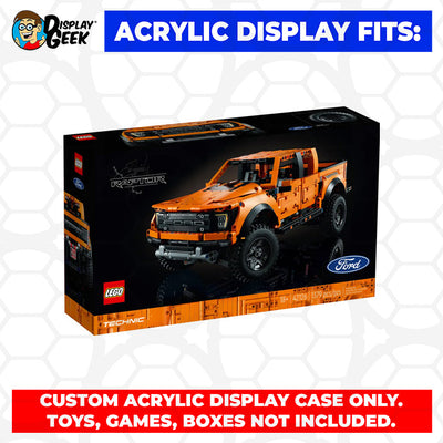 LEGO 42126 - 3mm thick Custom Acrylic Display Case for Technic Ford F-150 Raptor (8h x 18.5w x 8.5d) by Display Geek Flying Box 3mm thick dust and dirt protection