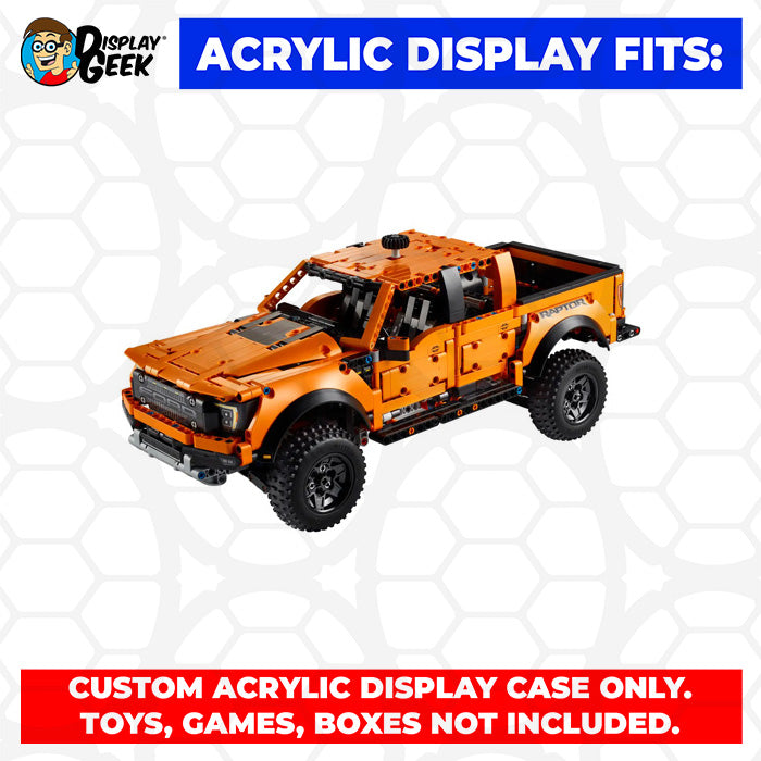 LEGO 42126 - 3mm thick Custom Acrylic Display Case for Technic Ford F-150 Raptor (8h x 18.5w x 8.5d) by Display Geek Flying Box 3mm thick dust and dirt protection