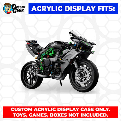 Custom Acrylic Display Case for LEGO Model 42170 - Kawasaki Ninja H2R Motorcycle (3mm thick, UV Resistant) 8.5h x 15w x 6d