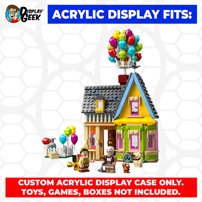 LEGO 43217 - 3mm thick Custom Acrylic Display Case for Disney Up House (12h x 10w x 6d) by Display Geek Flying Box 3mm thick dust and dirt protection