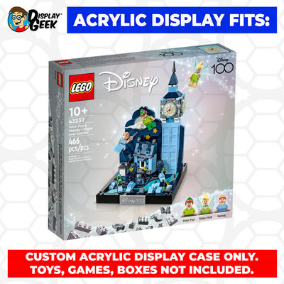 LEGO 43232 - 3mm thick Custom Acrylic Display Case for Peter Pan & Wendy’s Flight Over London (9.5h x 7w x 7d) by Display Geek Flying Box 3mm thick dust and dirt protection