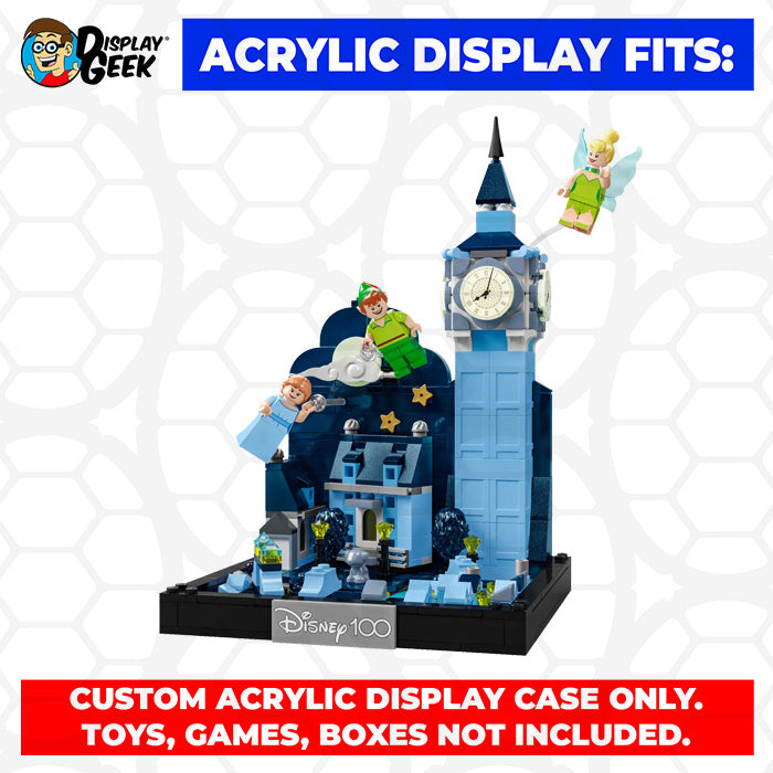 LEGO 43232 - 3mm thick Custom Acrylic Display Case for Peter Pan & Wendy’s Flight Over London (9.5h x 7w x 7d) by Display Geek Flying Box 3mm thick dust and dirt protection