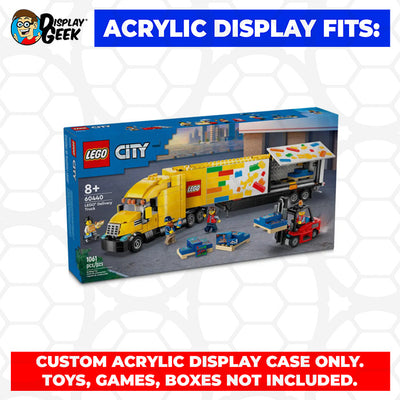 LEGO Model 60440 - 3mm thick Custom Acrylic Display Case for City Yellow Delivery Truck (7.5h x 20w x 6.5d)