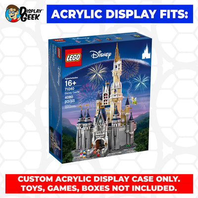 LEGO 71040 - 3mm thick Custom Acrylic Display Case for The Disney Castle (31.5h x 21.5w x 14.5d) by Display Geek Flying Box 3mm thick dust and dirt protection