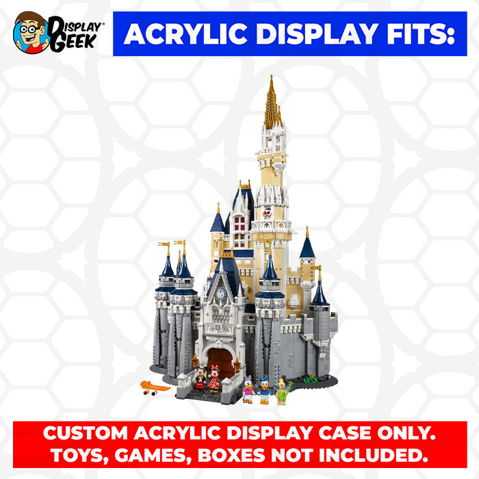 LEGO 71040 - 3mm thick Custom Acrylic Display Case for The Disney Castle (31.5h x 21.5w x 14.5d) by Display Geek Flying Box 3mm thick dust and dirt protection