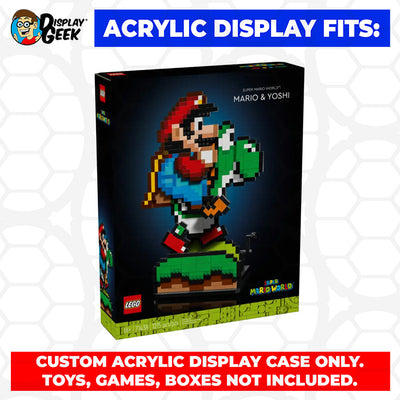 Custom Acrylic Display Case for LEGO Model 71438 - Super Mario & Yoshi (3mm thick, UV Resistant) 16.5h x 12w x 6d