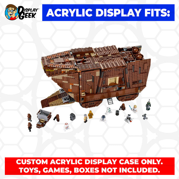 Custom Acrylic Display Case for LEGO Model 75059 - Sandcrawler (3mm thick, UV Resistant) 11.5h x 20.5w x 10.25d