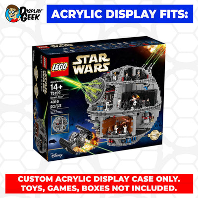 LEGO Model 75159 - 3mm thick Custom Acrylic Display Case for Star Wars Death Star (19h x 19w x 19d)