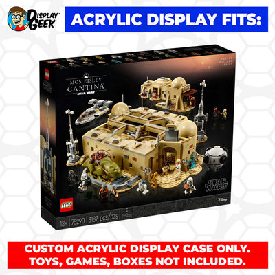 LEGO 75290 - 3mm thick Custom Acrylic Display Case for Mos Eisley Cantina (9h x 30.5w x 18d) by Display Geek Flying Box 3mm thick dust and dirt protection