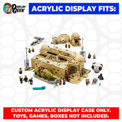 LEGO 75290 - 3mm thick Custom Acrylic Display Case for Mos Eisley Cantina (9h x 30.5w x 18d) by Display Geek Flying Box 3mm thick dust and dirt protection