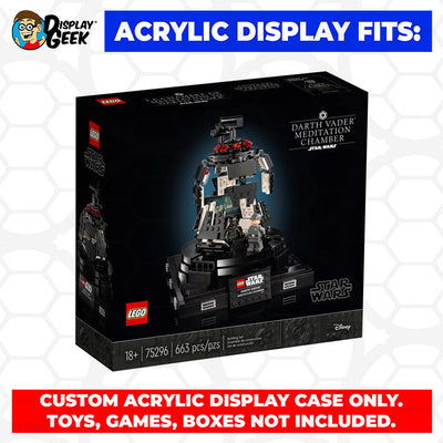 Display Geek Flying Box 3mm Thick Custom Acrylic Display Case for LEGO 75296 The Meditation Room of Darth Vader (9h x 8.5w x 8.5d)