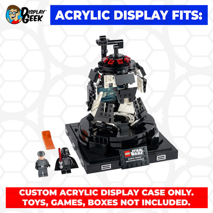 Display Geek Flying Box 3mm Thick Custom Acrylic Display Case for LEGO 75296 The Meditation Room of Darth Vader (9h x 8.5w x 8.5d)