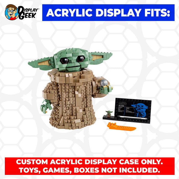 LEGO 75318 - 3mm thick Custom Acrylic Display Case for The Child (10h x 9w x 9d) by Display Geek Flying Box 3mm thick dust and dirt protection