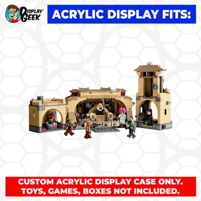 LEGO 75326 - 3mm thick Custom Acrylic Display Case for Boba Fett's Throne Room (7.5h x 15w x 8.5d) by Display Geek Flying Box 3mm thick dust and dirt protection