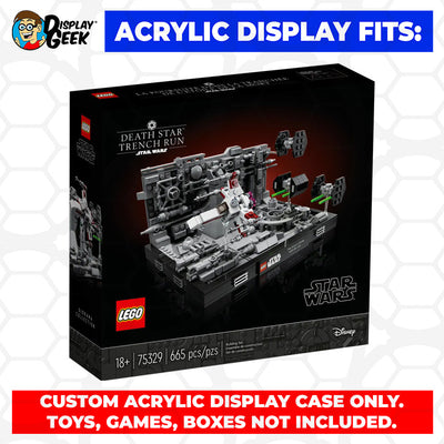 LEGO 75329 - 3mm thick Custom Acrylic Display Case for Death Star Trench Run (5.5h x 10w x 8d) by Display Geek Flying Box 3mm thick dust and dirt protection