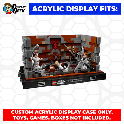 LEGO 75339 - 3mm thick Custom Acrylic Display Case for Death Star Trash Compactor (5.5h x 10w x 8d) by Display Geek Flying Box 3mm thick dust and dirt protection