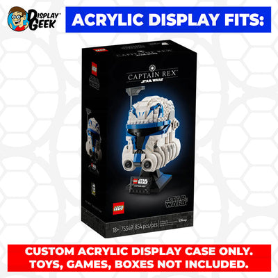 LEGO - Custom Acrylic Display Case for Star Wars Helmets (10h x 8w x 8d) by Display Geek Flying Box 3mm thick dust and dirt protection