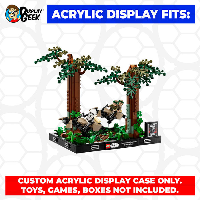 LEGO 75353 - 3mm thick Custom Acrylic Display Case for Endor Speeder Chase (9h x 12w x 8d) by Display Geek Flying Box 3mm thick dust and dirt protection