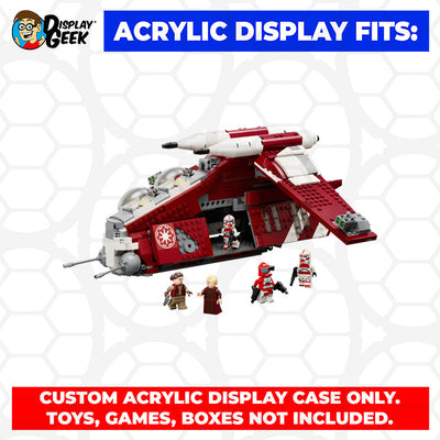 LEGO 75354 - 3mm thick Custom Acrylic Display Case for Coruscant Guard Gunship (7h x 16w x 16d) by Display Geek Flying Box 3mm thick dust and dirt protection