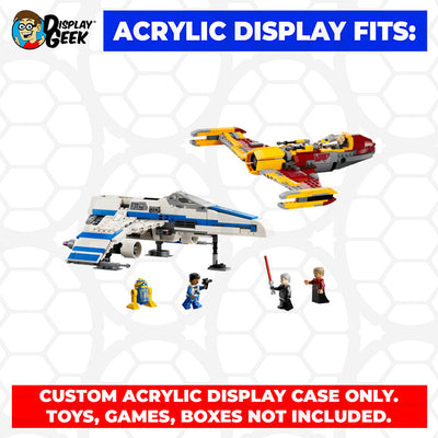 LEGO 75364 - 3mm thick Custom Acrylic Display Case for New Republic E-Wing vs. Shin Hati’s Starfighter (6h x 18w x 12.5d) by Display Geek Flying Box 3mm thick dust and dirt protection