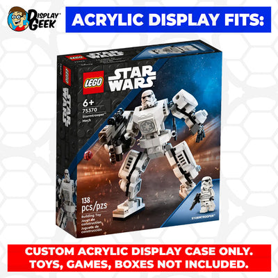 LEGO - 3mm thick Custom Acrylic Display Case for Star Wars Mechs (6h x 6w x 5d) by Display Geek Flying Box 3mm thick dust and dirt protection