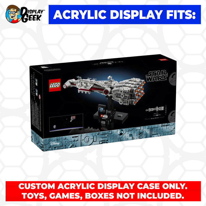 LEGO 75376 - 3mm thick Custom Acrylic Display Case for Tantive IV (6.7h x 14w x 5.5d) by Display Geek Flying Box 3mm thick dust and dirt protection