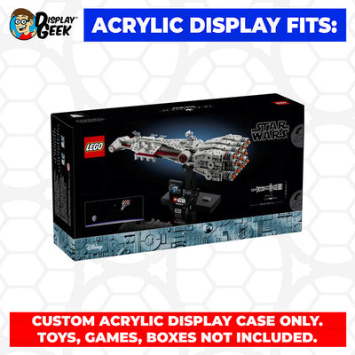 Display Geek Flying Box 3mm Thick Custom Acrylic Display Case for LEGO 75376 Tantive IV (6.7h x 14w x 5.5d)