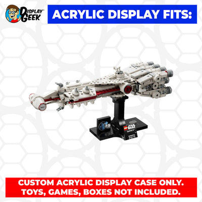 Display Geek Flying Box 3mm Thick Custom Acrylic Display Case for LEGO 75376 Tantive IV (6.7h x 14w x 5.5d)