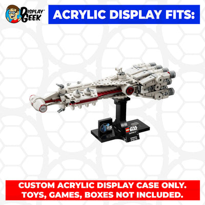 LEGO 75376 - 3mm thick Custom Acrylic Display Case for Tantive IV (6.7h x 14w x 5.5d) by Display Geek Flying Box 3mm thick dust and dirt protection