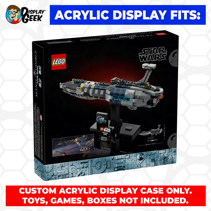 LEGO 75377 - 3mm thick Custom Acrylic Display Case for Invisible Hand (7.8h x 12.75w x 4.7d) by Display Geek Flying Box 3mm thick dust and dirt protection