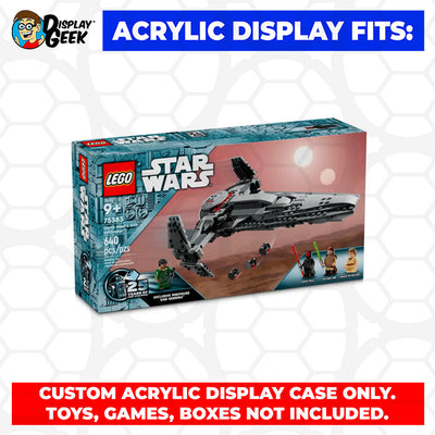 LEGO Model 75383 - 3mm thick Custom Acrylic Display Case for Star Wars Darth Maul’s Sith Infiltrator (8.5h x 12.5w x 9d)