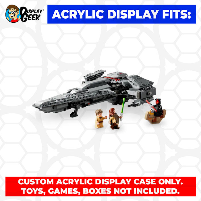 LEGO Model 75383 - 3mm thick Custom Acrylic Display Case for Star Wars Darth Maul’s Sith Infiltrator (8.5h x 12.5w x 9d)