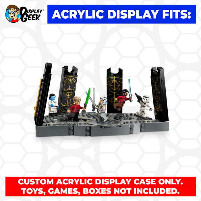 LEGO Model 75385 - 3mm thick Custom Acrylic Display Case for Star Wars Ahsoka Tano’s Duel on Peridea (5h x 10w x 6.7d)