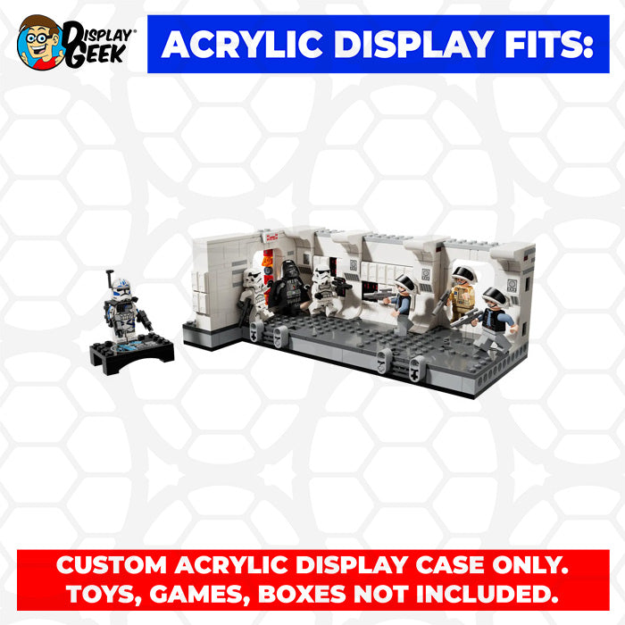 LEGO 75387 - 3mm thick Custom Acrylic Display Case for Boarding the Tantive IV (4.5h x 9.8w x 6.1d) by Display Geek Flying Box 3mm thick dust and dirt protection