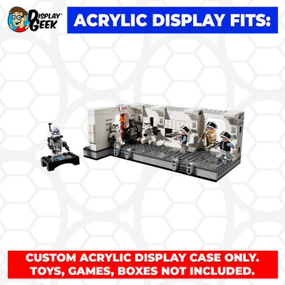 Display Geek Flying Box 3mm Thick Custom Acrylic Display Case for LEGO 75387 Boarding the Tantive IV (4.5h x 9.8w x 6.1d)