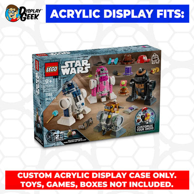 LEGO Model 75392 - 3mm thick Custom Acrylic Display Case for Star Wars Creative Play Droid Builder (7h x 18w x 5d)