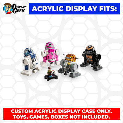 LEGO Model 75392 - 3mm thick Custom Acrylic Display Case for Star Wars Creative Play Droid Builder (7h x 18w x 5d)