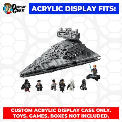 LEGO 75394 - 3mm thick Custom Acrylic Display Case for Imperial Star Destroyer (10h x 20w x 12d) by Display Geek Flying Box 3mm thick dust and dirt protection