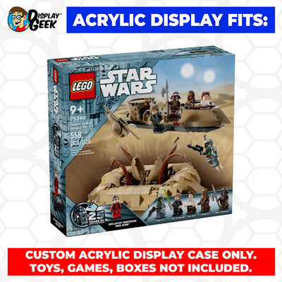 LEGO Model 75396 - 3mm thick Custom Acrylic Display Case for Star Wars Desert Skiff & Sarlacc Pit (9.3h x 10.5w x 6.5d)