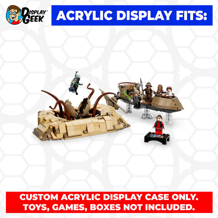 LEGO Model 75396 - 3mm thick Custom Acrylic Display Case for Star Wars Desert Skiff & Sarlacc Pit (9.3h x 10.5w x 6.5d)