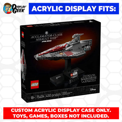 Custom Acrylic Display Case for LEGO Model 75404 - Acclamator-Class Assault Ship (3mm thick, UV Resistant) 6.75h x 10.75w x 6.75d