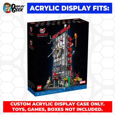 LEGO Model 76178 - 3mm thick Custom Acrylic Display Case for Spider-Man Daily Bugle (33h x 14.5w x 15d)