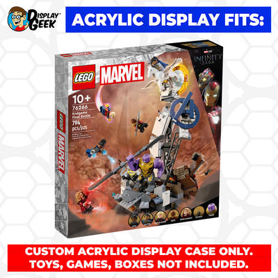 LEGO 76266 - 3mm thick Custom Acrylic Display Case for Endgame Final Battle (14h x 10.5w x 10.5d) by Display Geek Flying Box 3mm thick dust and dirt protection