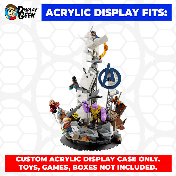 LEGO 76266 - 3mm thick Custom Acrylic Display Case for Endgame Final Battle (14h x 10.5w x 10.5d) by Display Geek Flying Box 3mm thick dust and dirt protection