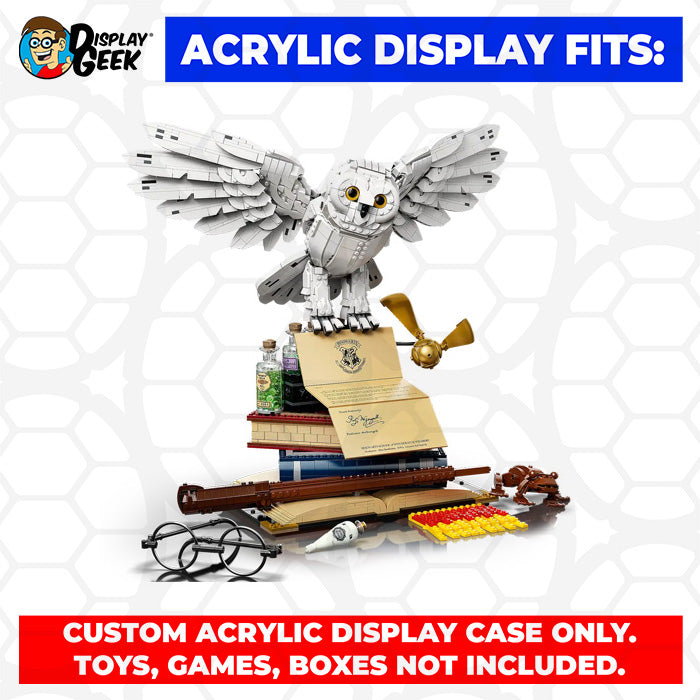 LEGO 76391 - 3mm thick Custom Acrylic Display Case for Hogwarts Icons Collectors Edition (18h x 22w x 15d) by Display Geek Flying Box 3mm thick dust and dirt protection