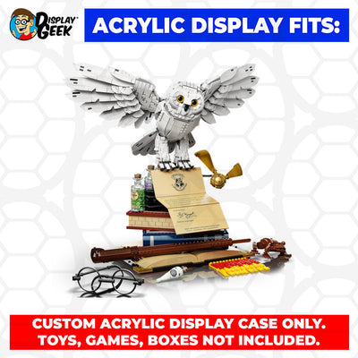 LEGO 76391 - 3mm thick Custom Acrylic Display Case for Hogwarts Icons Collectors Edition (18h x 22w x 15d) by Display Geek Flying Box 3mm thick dust and dirt protection