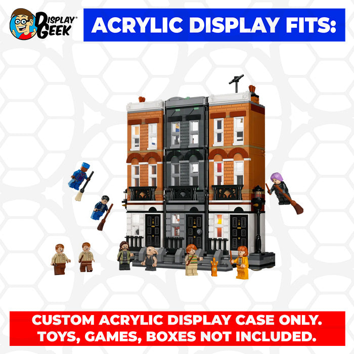 LEGO 76408 - 3mm thick Custom Acrylic Display Case for 12 Grimmauld Place (12h x 11w x 6.5d) by Display Geek Flying Box 3mm thick dust and dirt protection