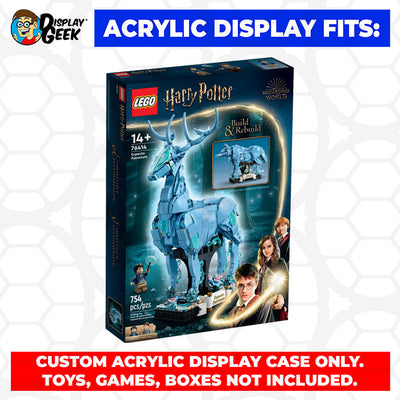 LEGO 76414 - 3mm thick Custom Acrylic Display Case for Expecto Patronum (12h x 10w x 7d) by Display Geek Flying Box 3mm thick dust and dirt protection