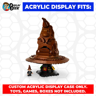 LEGO Model 76429 - 3mm thick Custom Acrylic Display Case for Harry Potter Talking Sorting Hat (11h x 8.8w x 8.8d)