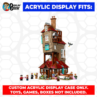 LEGO 76437 - 3mm thick Custom Acrylic Display Case for Harry Potter The Burrow Collectors Edition (19h x 11.5w x 10.25d) by Display Geek Flying Box 3mm thick dust and dirt protection